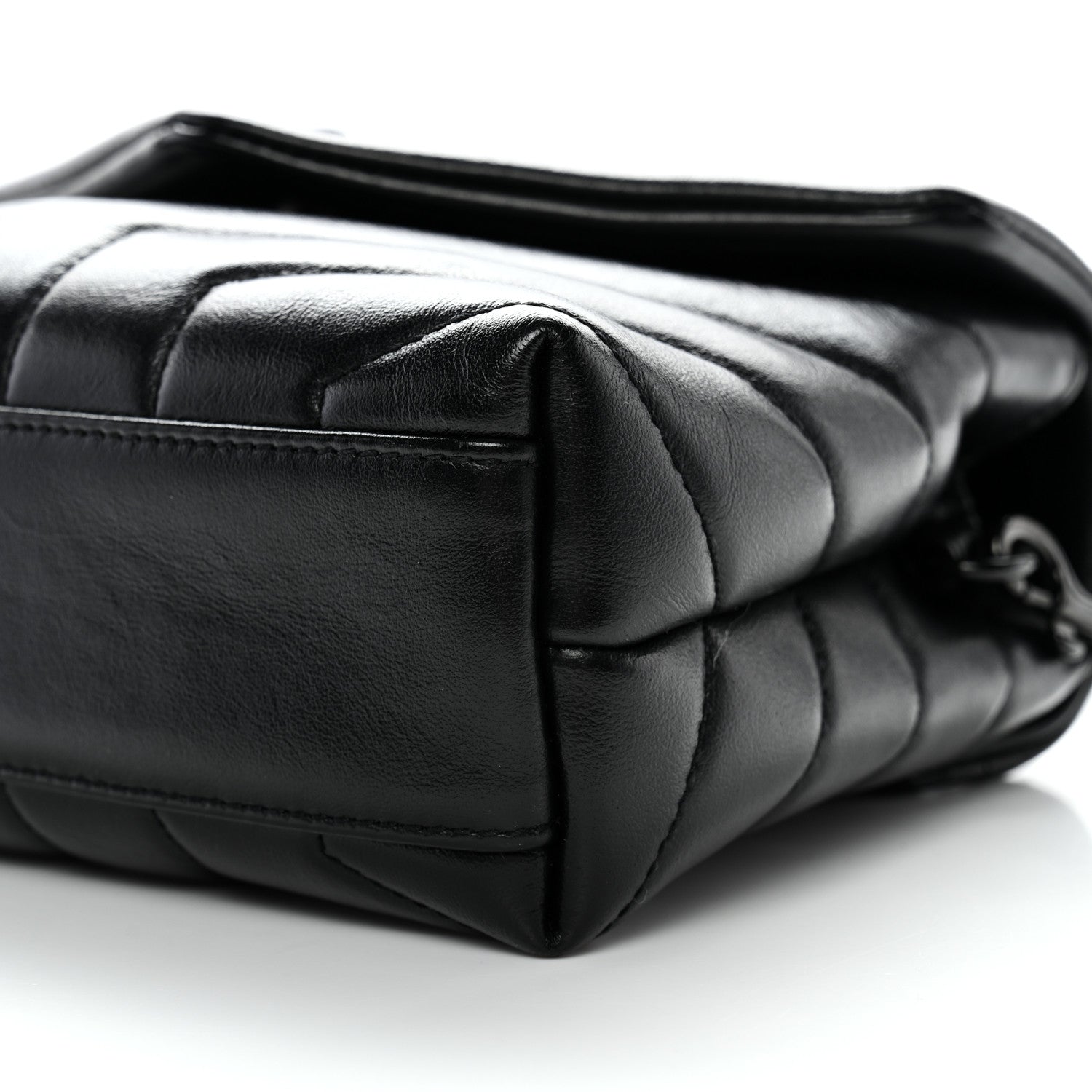 Saint Laurent Calfskin Y Quilted Monogram Monochrome Toy Loulou Crossbody Bag Black 9 of 9