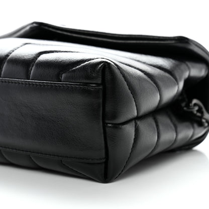 Saint Laurent Calfskin Y Quilted Monogram Monochrome Toy Loulou Crossbody Bag Black 9 of 9