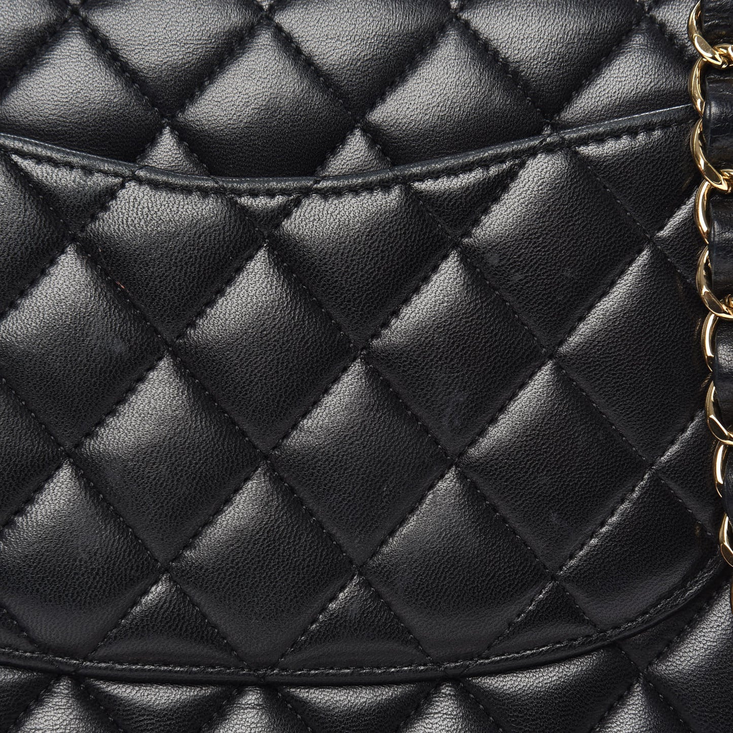 Lambskin Quilted Medium Double Flap Black