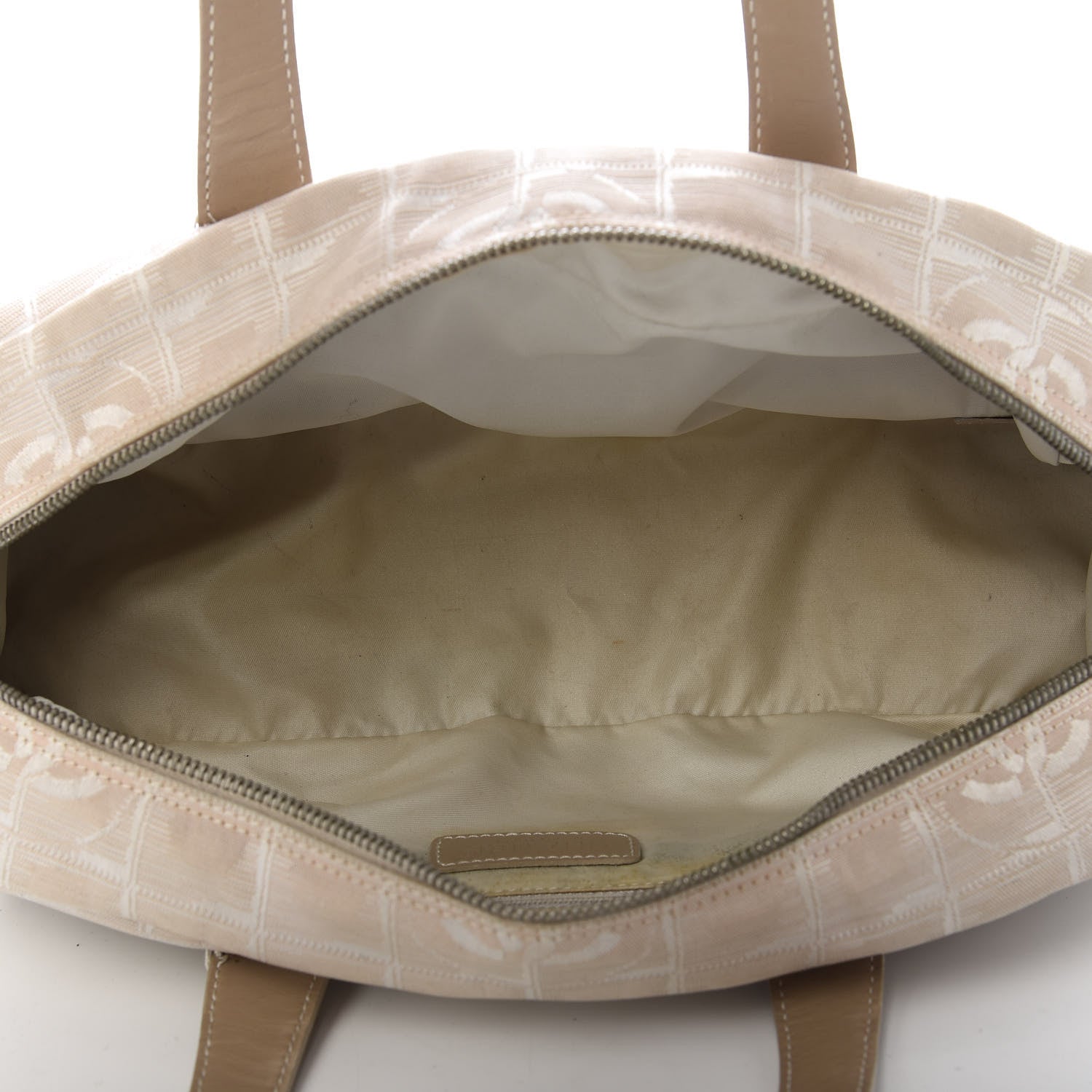 Chanel Nylon Travel Bowler Beige 5 of 12