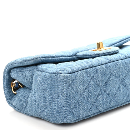 Chanel Denim Quilted Mini Pearl Crush Rectangular Flap Blue 9 of 11