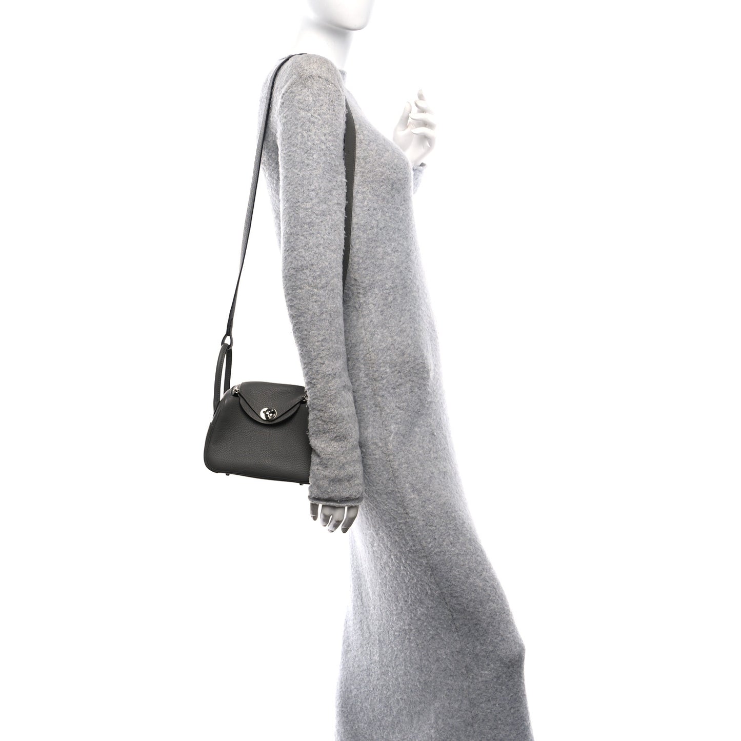 Taurillon Clemence Mini Lindy 20 Gris Meyer
