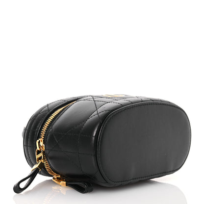 Christian Dior Lambskin Macrocannage Mini Caro Vanity Case Black 4 of 14