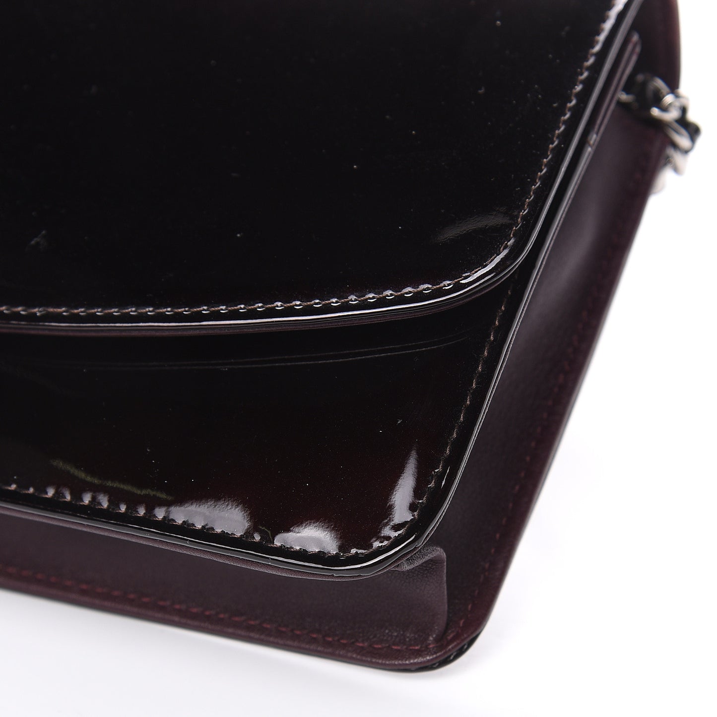 Patent Coco Cabas Wallet On Chain WOC Burgundy