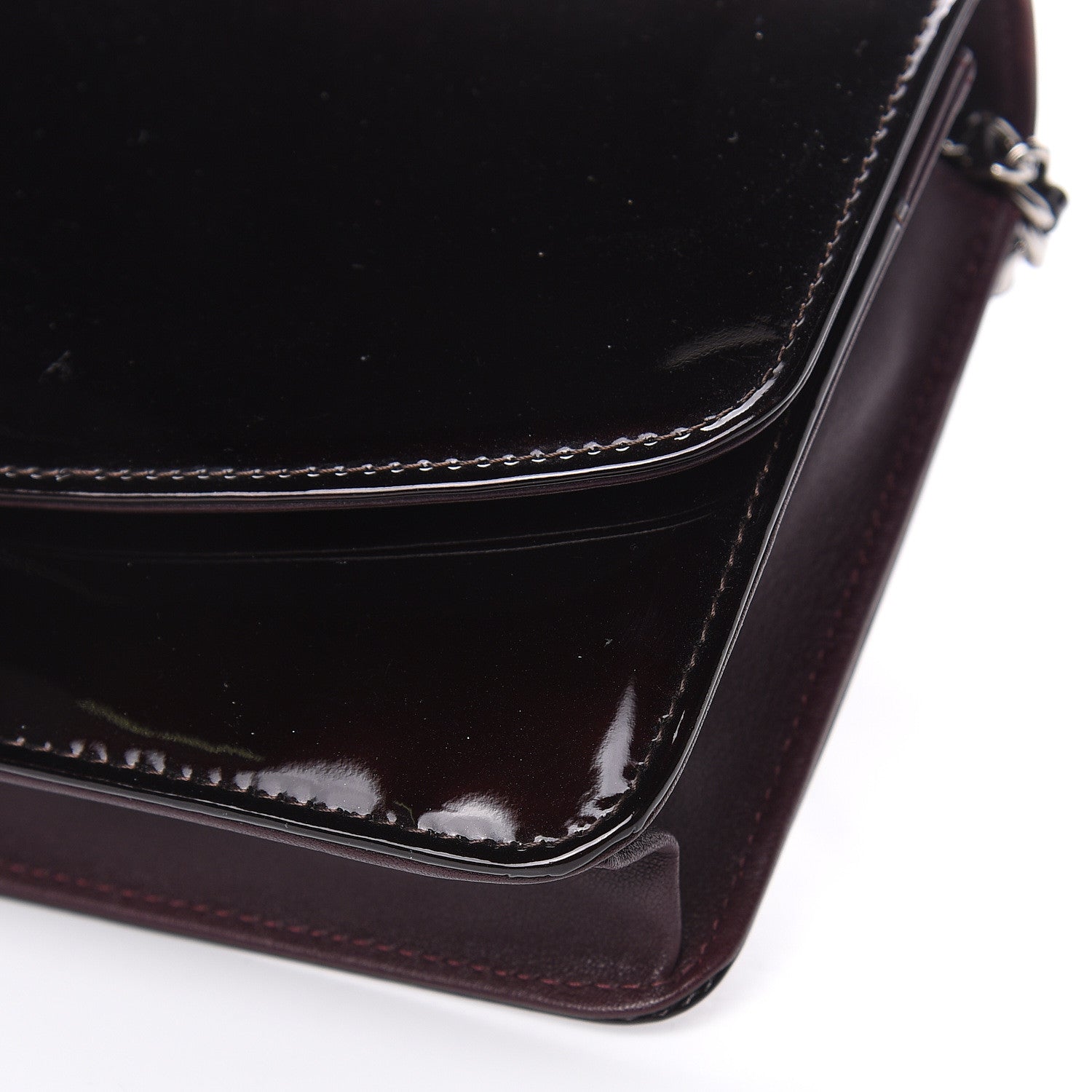 Chanel Patent Coco Cabas Wallet On Chain WOC Burgundy 10 of 11