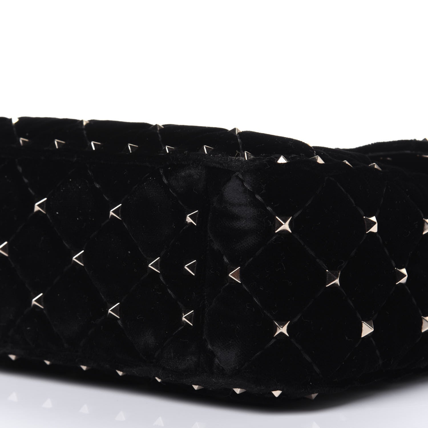 Valentino Garavani Velvet Medium Rockstud Spike Shoulder Bag Black 12 of 15