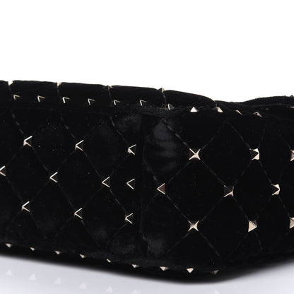 Valentino Garavani Velvet Medium Rockstud Spike Shoulder Bag Black 12 of 15