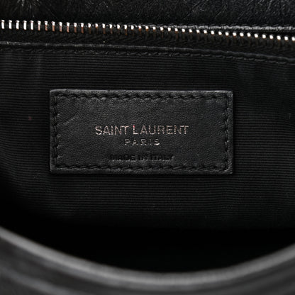 Saint Laurent Crinkled Calfskin Matelasse Monogram Medium Niki Chain Satchel Black 6 of 14