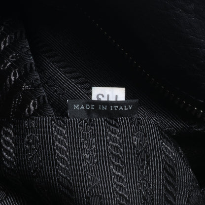 Prada Vitello Daino Side Zip Pocket Hobo Black 7 of 10