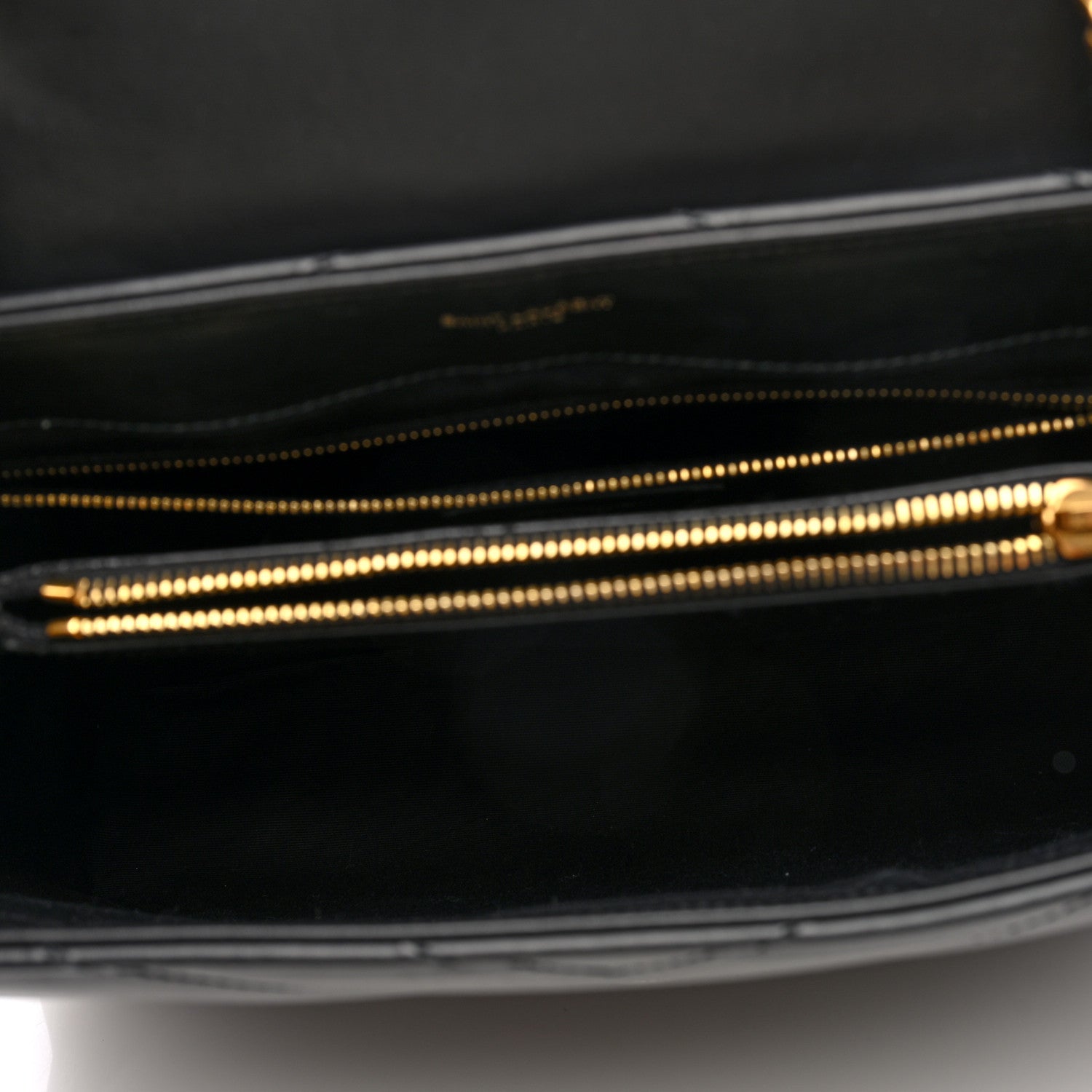 Saint Laurent Calfskin Y Quilted Monogram Medium Loulou Chain Satchel Black 5 of 9