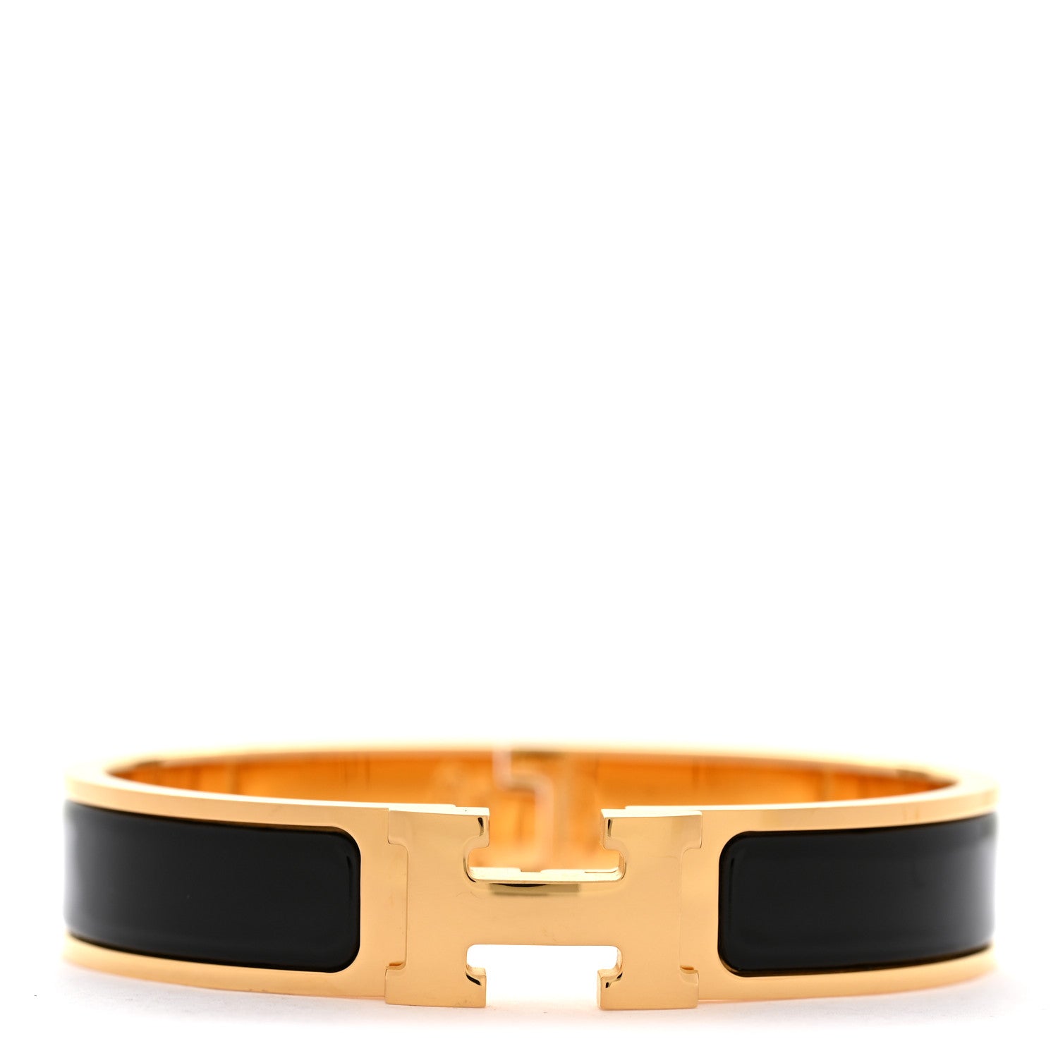 Hermes Enamel Narrow Clic Clac H Bracelet PM Black 1 of 6