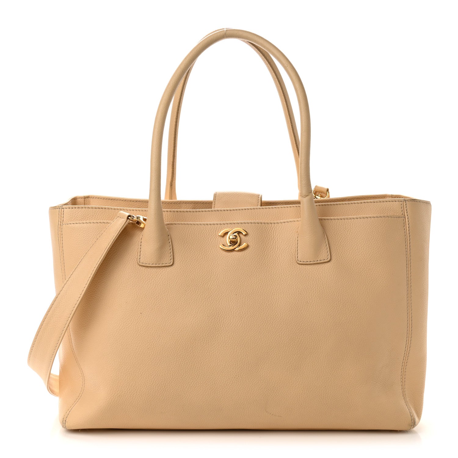 Chanel Calfskin Cerf Executive Shopper Tote Beige 1 of 23