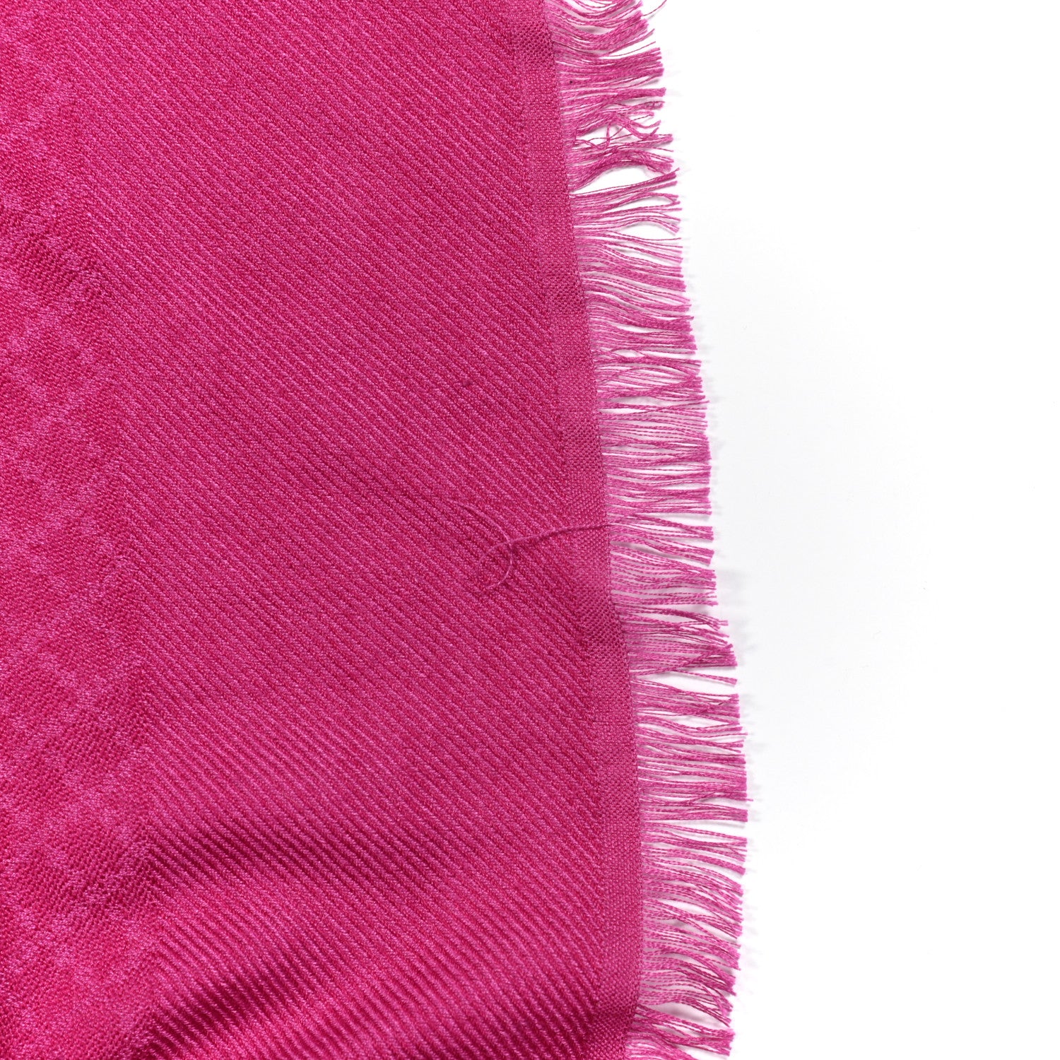 Gucci Wool Silk Diamante Fringe Shawl Fuchsia 5 of 6