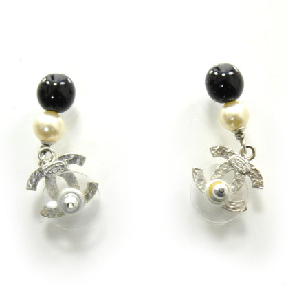 Chanel Pearl CC Dangle Earrings Black 4 of 5