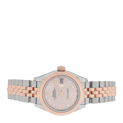 Rolex Stainless Steel 18K Everose Gold Diamond 28mm Oyster Perpetual Datejust Watch Sundust 279171 2 of 5