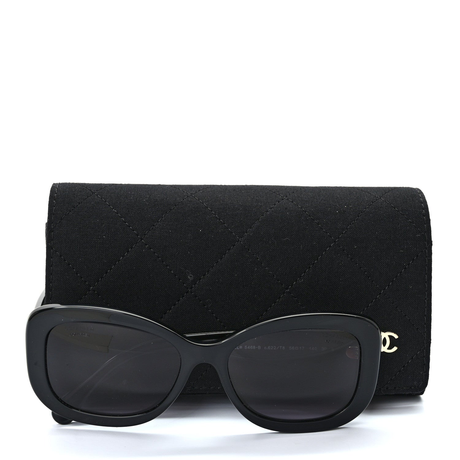 Chanel Acetate Polarized Oval CC Sunglasses 5468-B Black 8 of 8