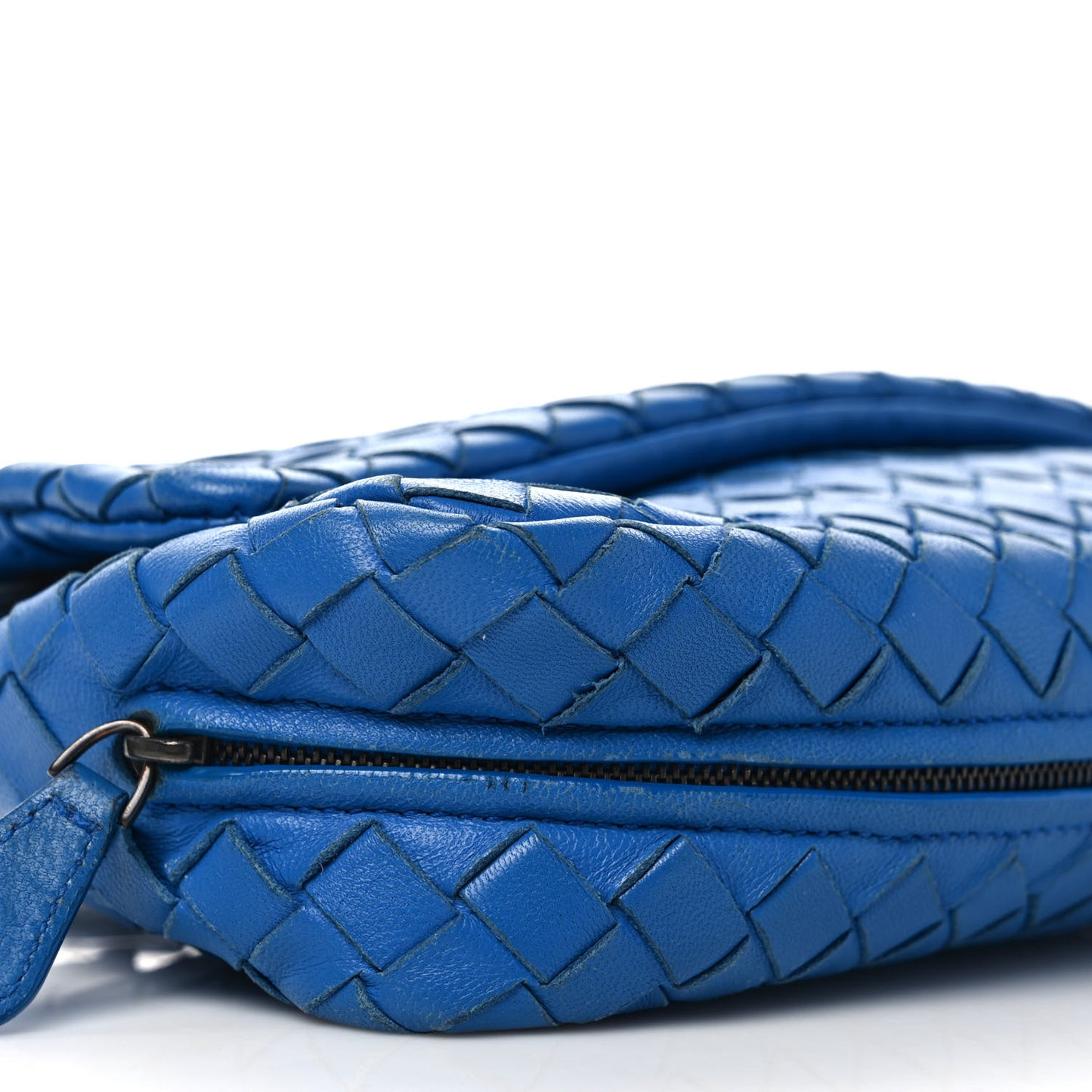 Nappa Intrecciato Small Chain Crossbody Cobalt