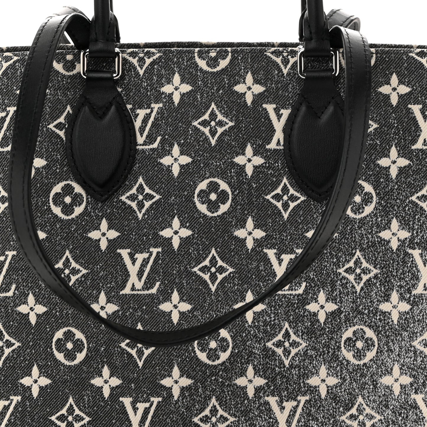Monogram Jacquard Denim Onthego MM Black