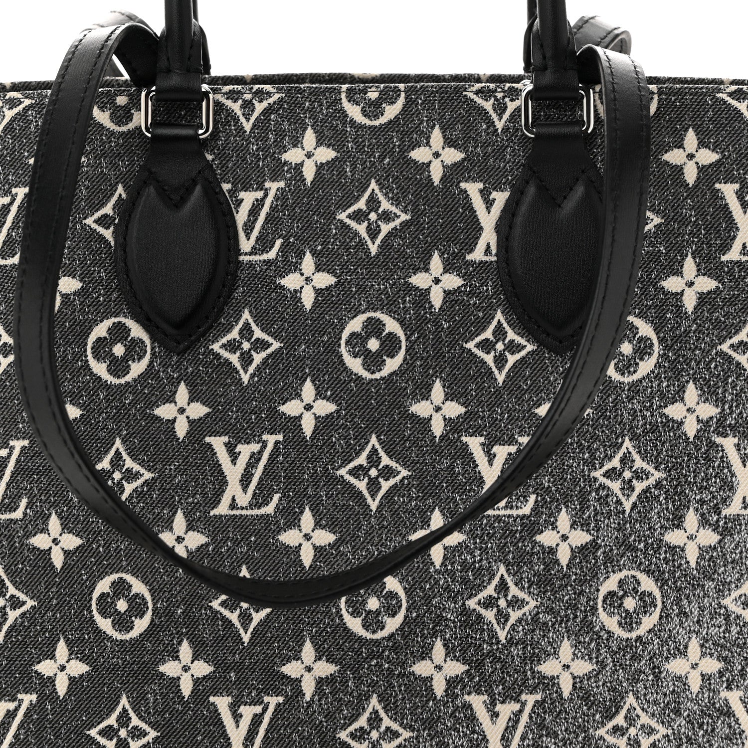 Louis Vuitton Monogram Jacquard Denim Onthego MM Black 7 of 9