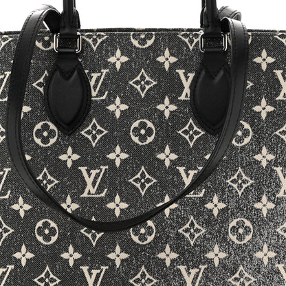 Louis Vuitton Monogram Jacquard Denim Onthego MM Black 7 of 9