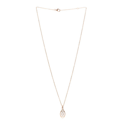 Cartier 18K Pink Gold Diamond Logo Pendant Necklace 3 of 5