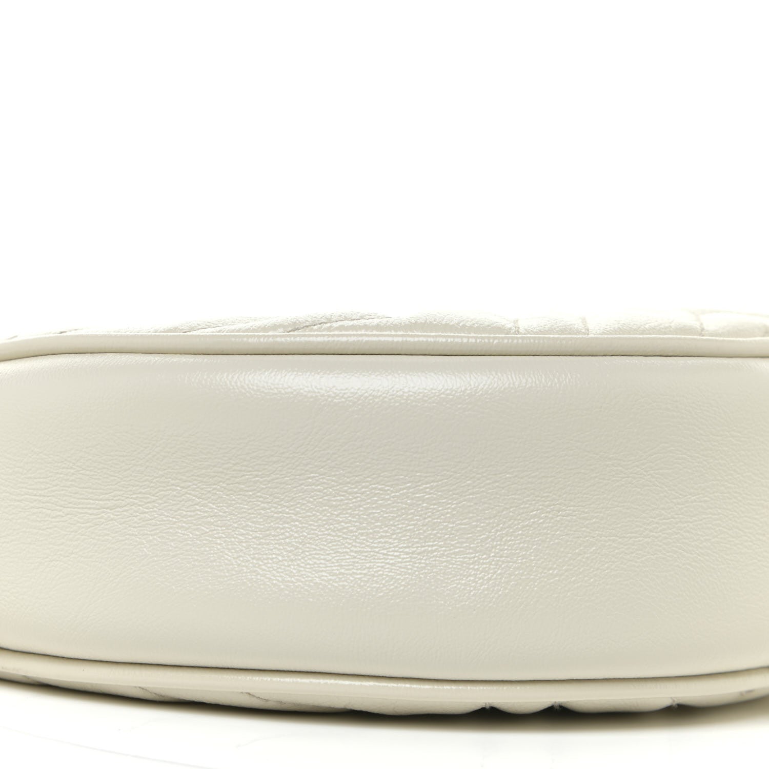 Gucci Calfskin Matelasse Mini GG Marmont Round Shoulder Bag White 5 of 11