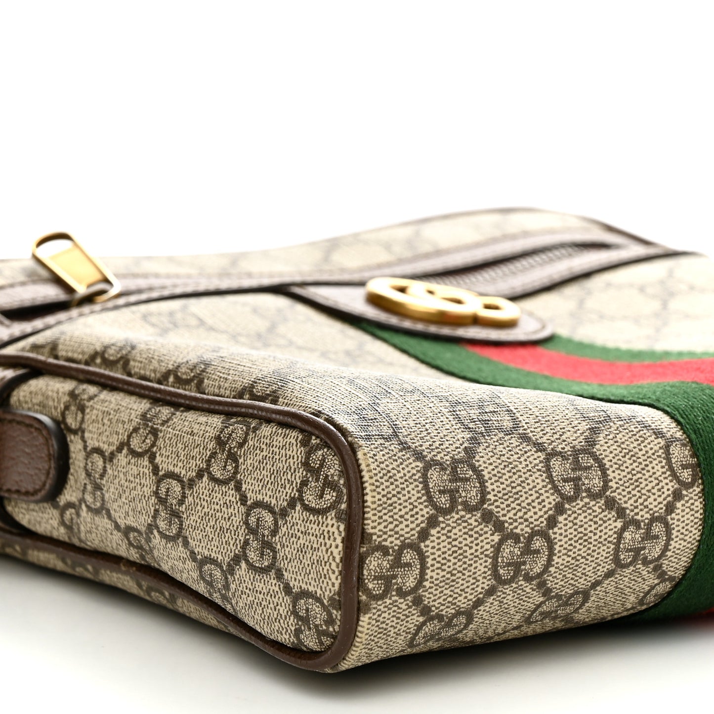 GG Supreme Monogram Web Small Ophidia Messenger Bag Brown