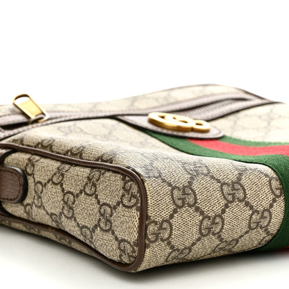 Gucci GG Supreme Monogram Web Small Ophidia Messenger Bag Brown 9 of 12