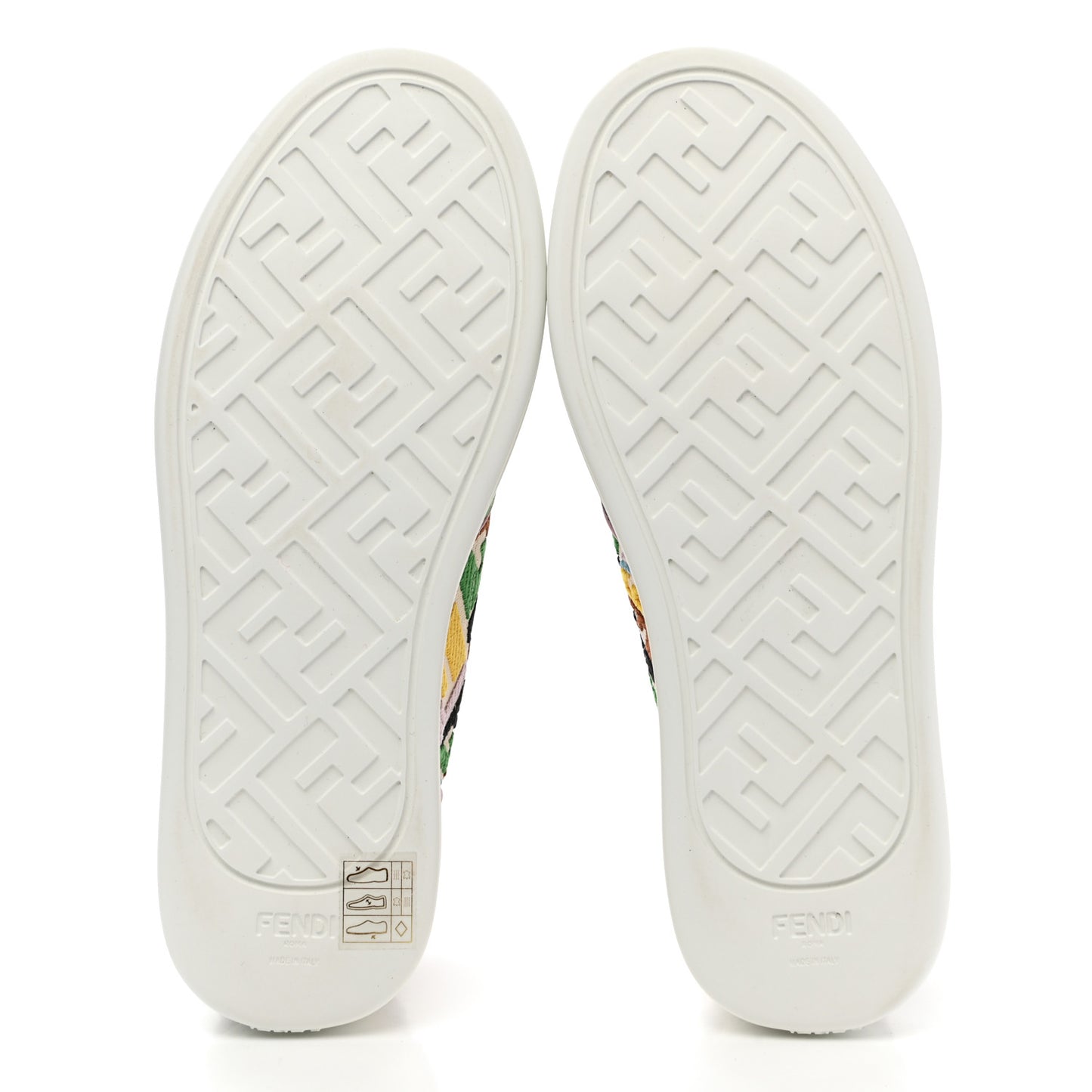 X SARA COLEMAN Canvas FF Vertigo Embroidered Womens Rise Slip On Sneakers 36 Grezzo Multicolor
