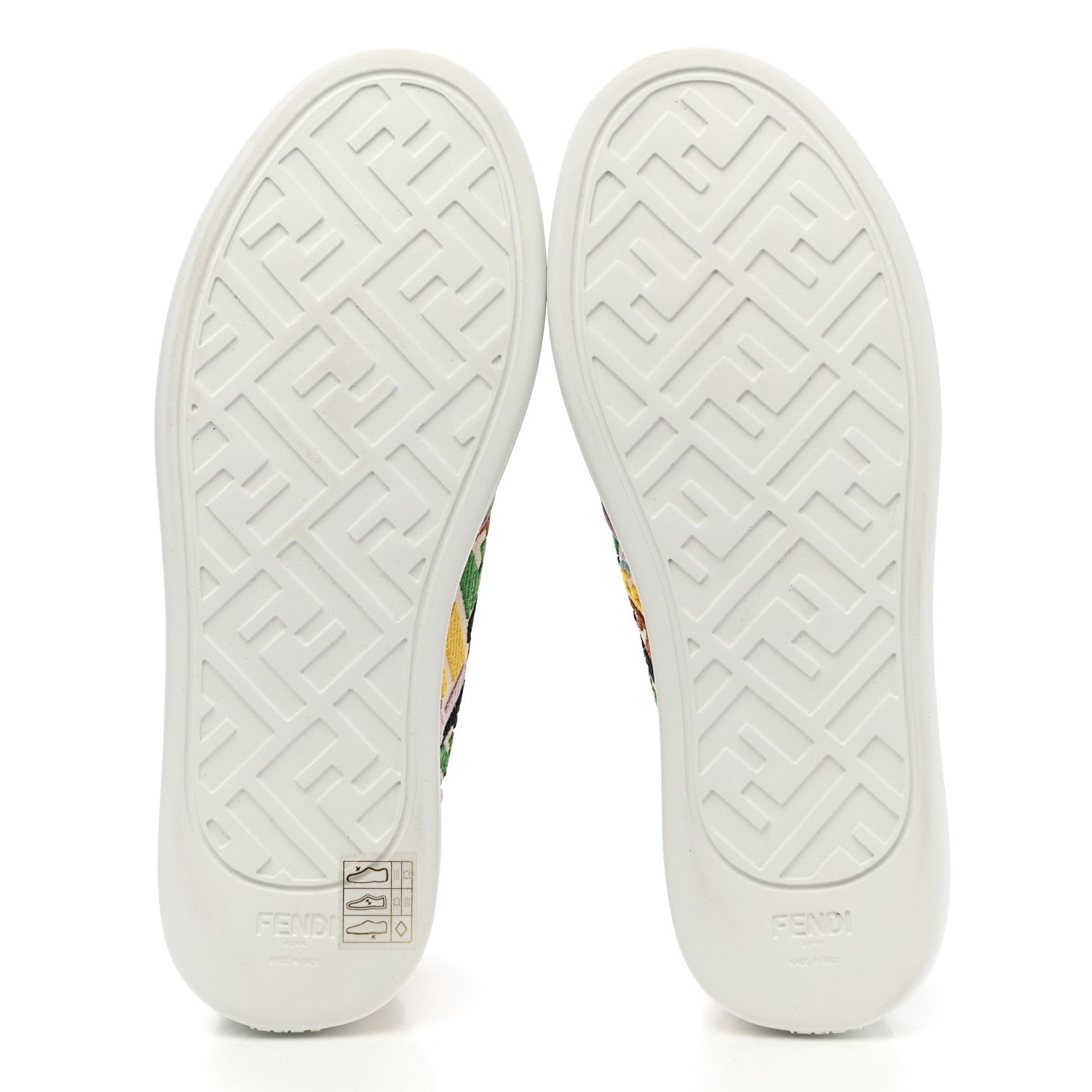Fendi X SARA COLEMAN Canvas FF Vertigo Embroidered Womens Rise Slip On Sneakers 36 Grezzo Multicolor 5 of 9