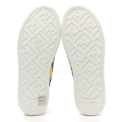 Fendi X SARA COLEMAN Canvas FF Vertigo Embroidered Womens Rise Slip On Sneakers 36 Grezzo Multicolor 5 of 9