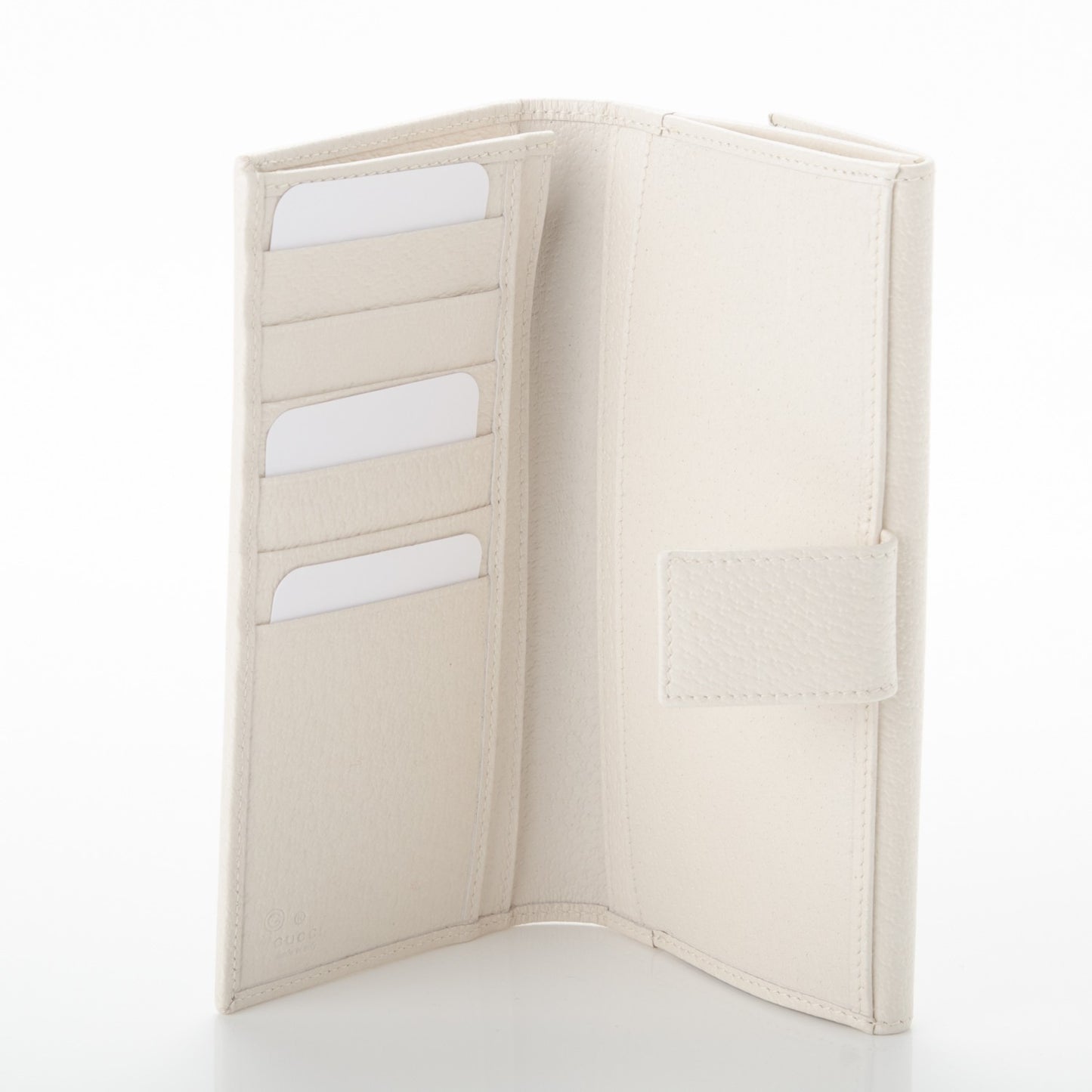 Monogram Calfskin Continental Flap Wallet Off White Blue