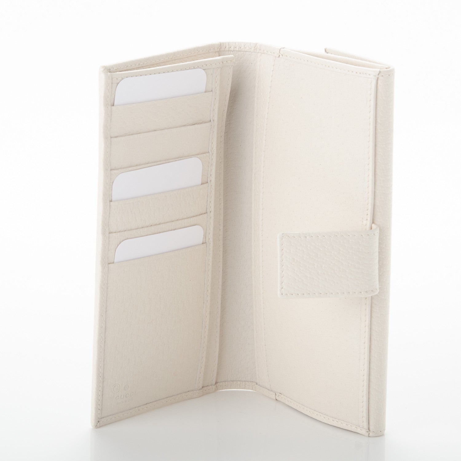 Gucci Monogram Calfskin Continental Flap Wallet Off White Blue 5 of 7