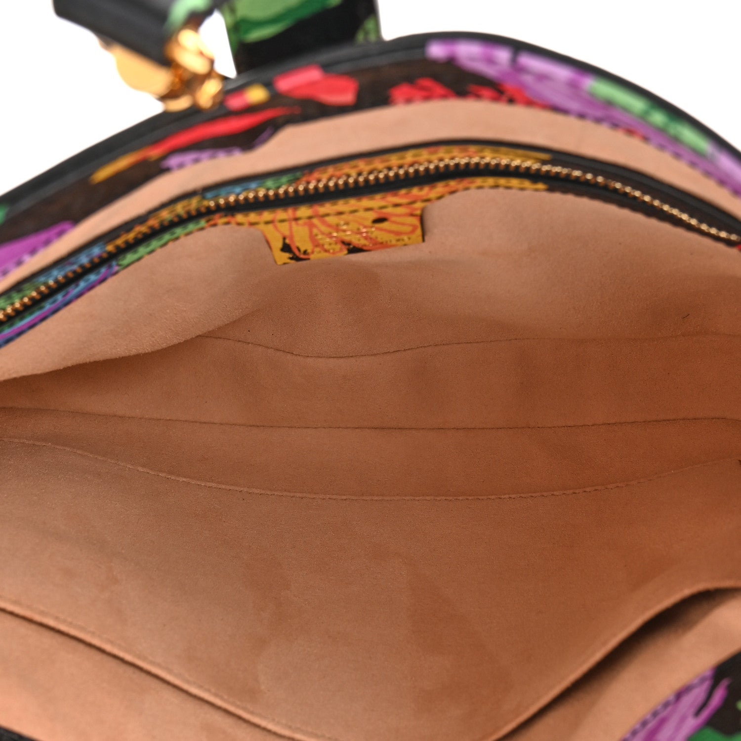 Gucci X KEN SCOTT New Shangai Calfskin Jenny Floral Print Small Jackie 1961 Hobo Black Pink 5 of 10