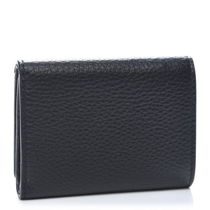 Prada Vitello Grain Small Tri-Fold Wallet Black 3 of 9