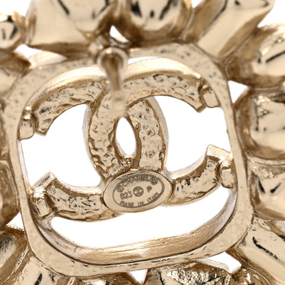 Chanel Baguette Crystal CC Cluster Earrings Silver 4 of 5