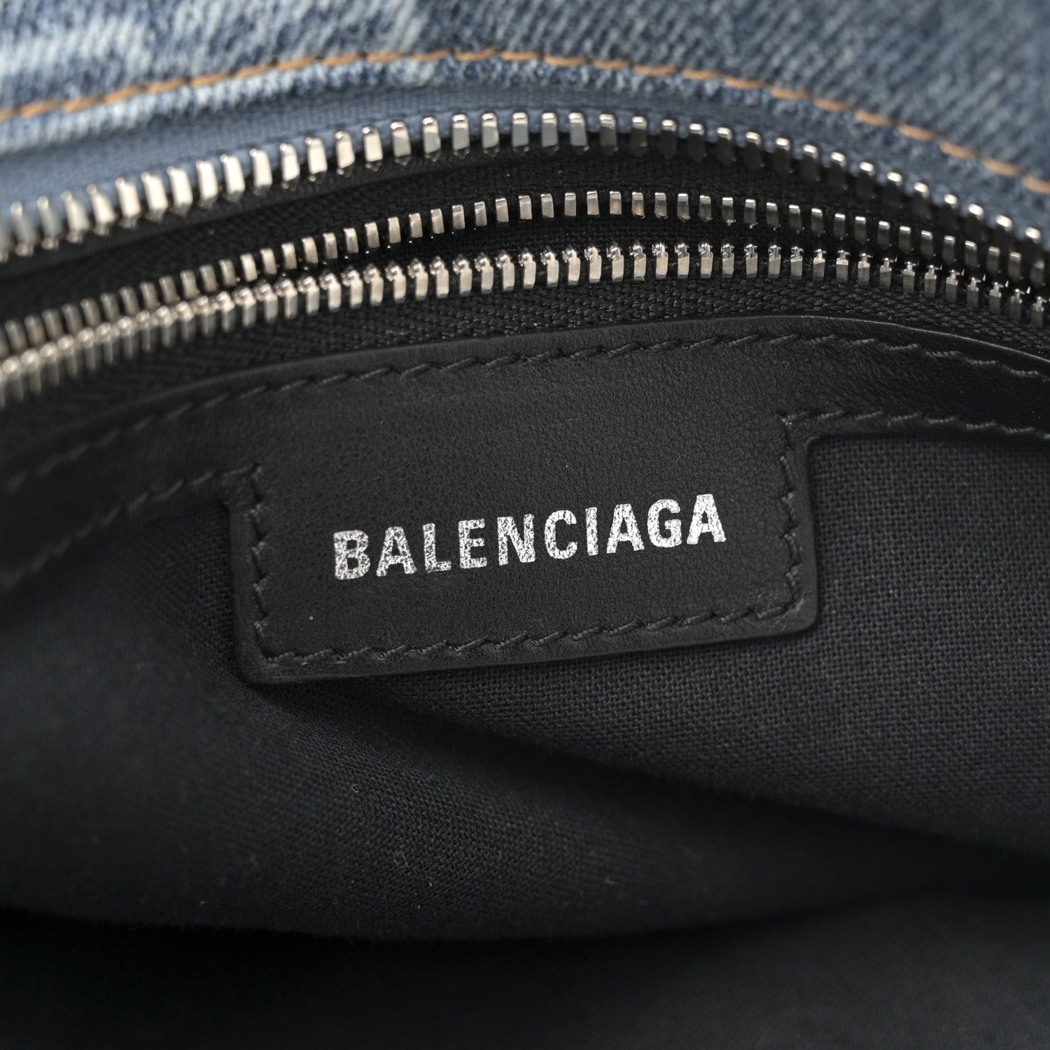 Balenciaga Denim BB Monogram Neo Cagole City Handbag Blue 7 of 11