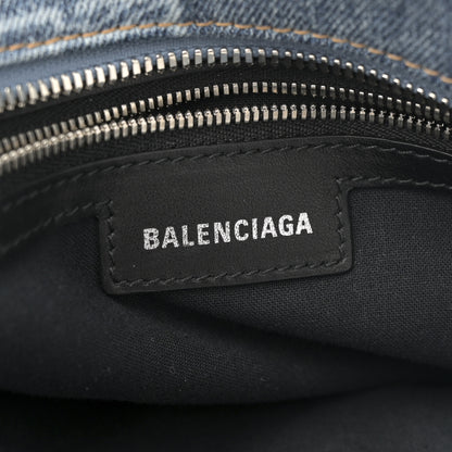 Balenciaga Denim BB Monogram Neo Cagole City Handbag Blue 7 of 11