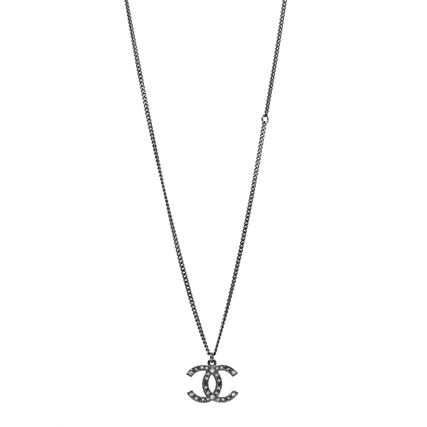 Crystal Timeless CC Necklace Ruthenium