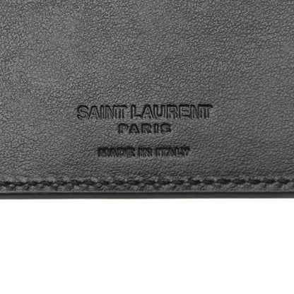 Saint Laurent Calfskin Checkerboard Bill Clip Card Case Black 6 of 7