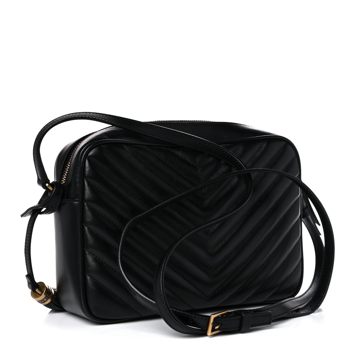 Saint Laurent Calfskin Matelasse Monogram Lou Camera Bag Black 3 of 12