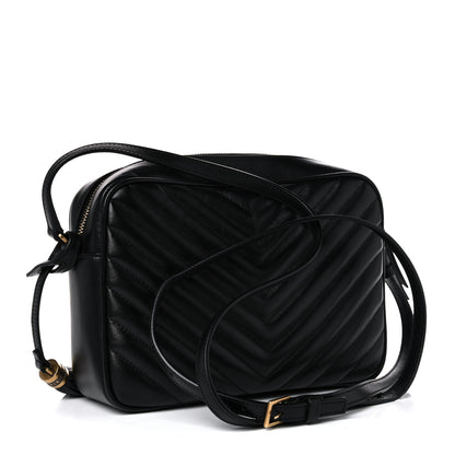 Saint Laurent Calfskin Matelasse Monogram Lou Camera Bag Black 3 of 12
