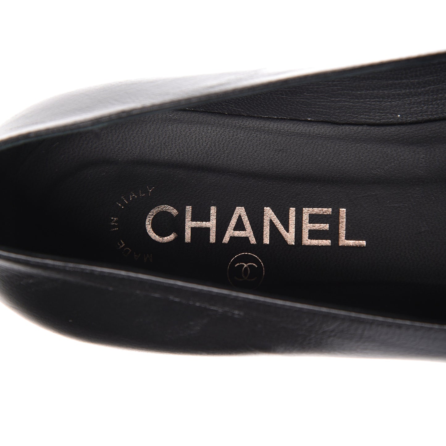 Lambskin CC Mocassin Loafers 37.5 Black