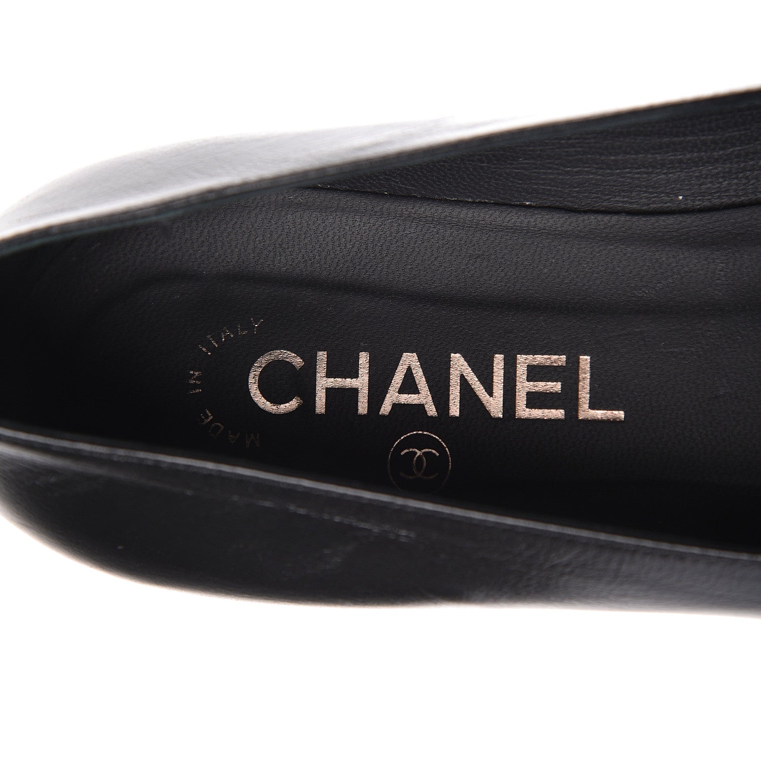 Chanel Lambskin CC Mocassin Loafers 37.5 Black 9 of 14