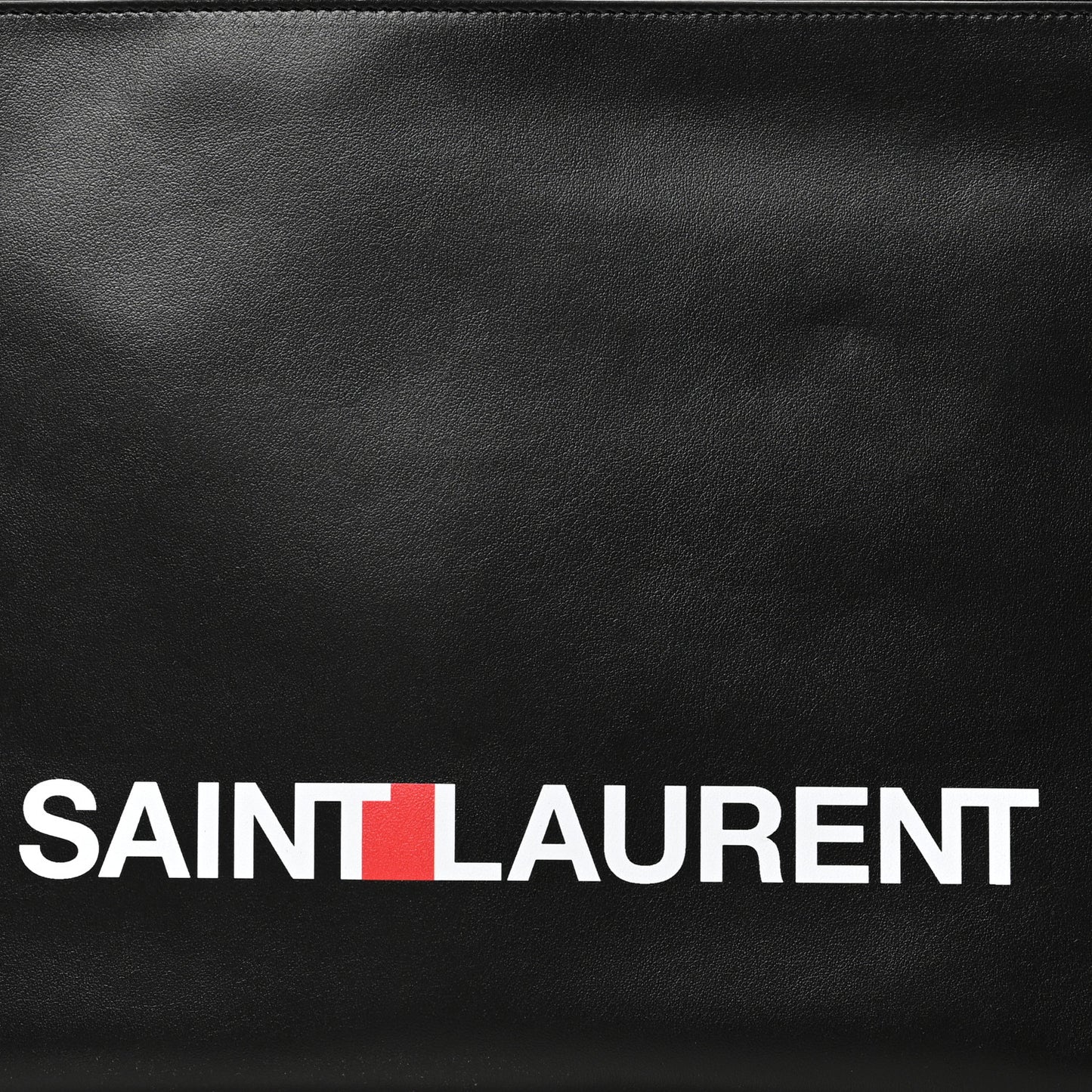 Calfskin Logo Zipped Tablet Pouch Black