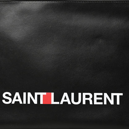 Saint Laurent Calfskin Logo Zipped Tablet Pouch Black 8 of 9