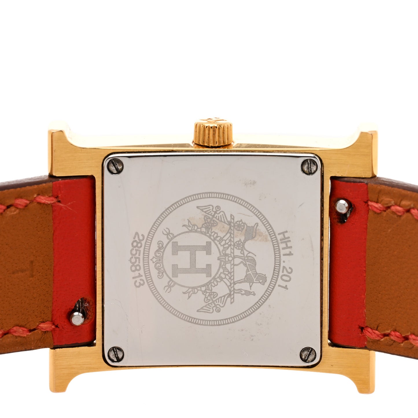 Stainless Steel Swift 21mm Heure H Hour Quartz Watch Orange