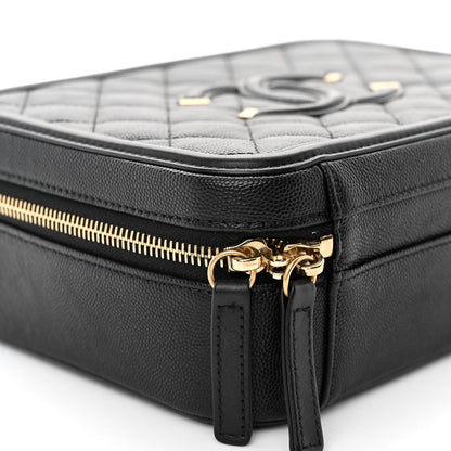Chanel Caviar Quilted Medium CC Filigree Vanity Case Black 9 of 10