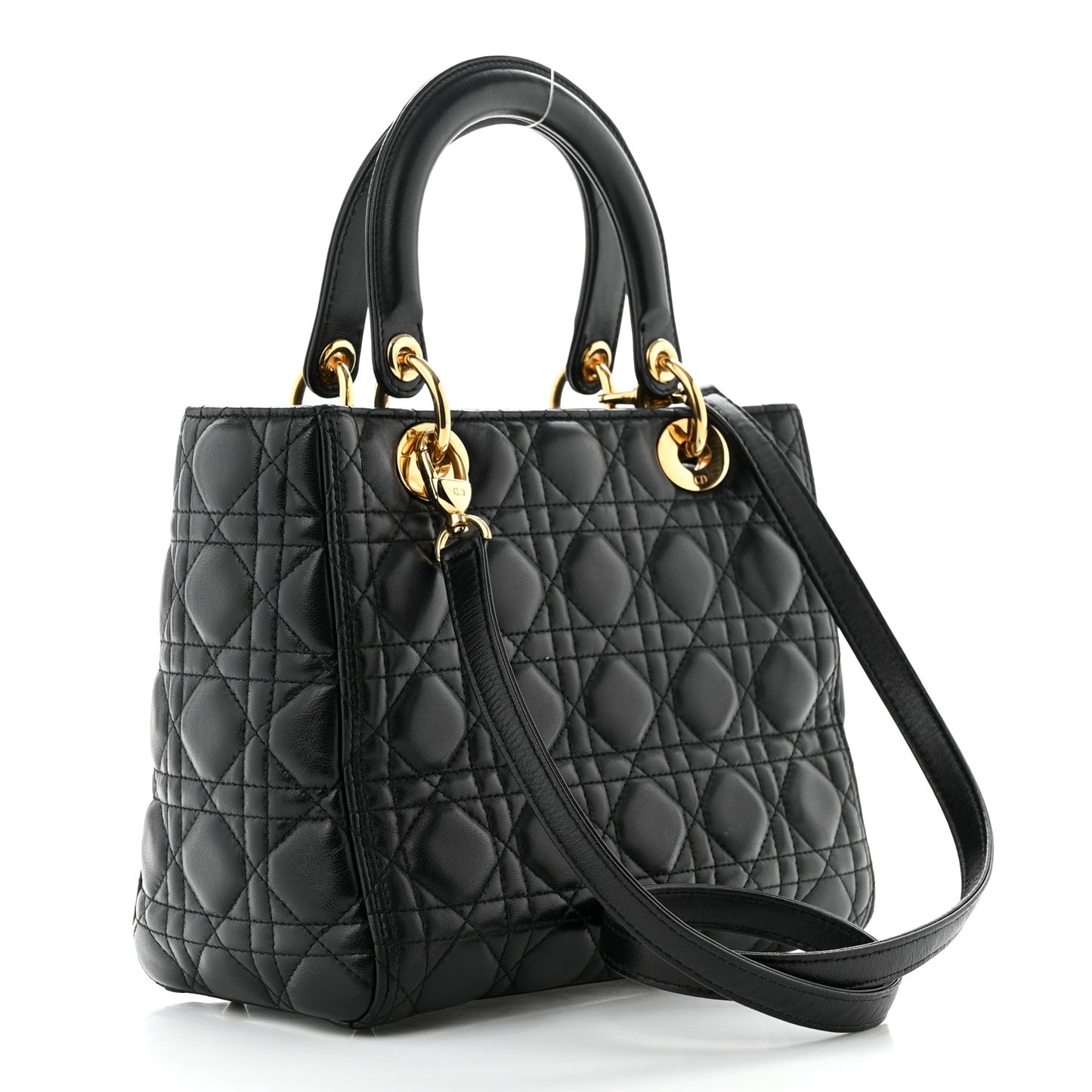 Lambskin Cannage Medium Lady Dior Black