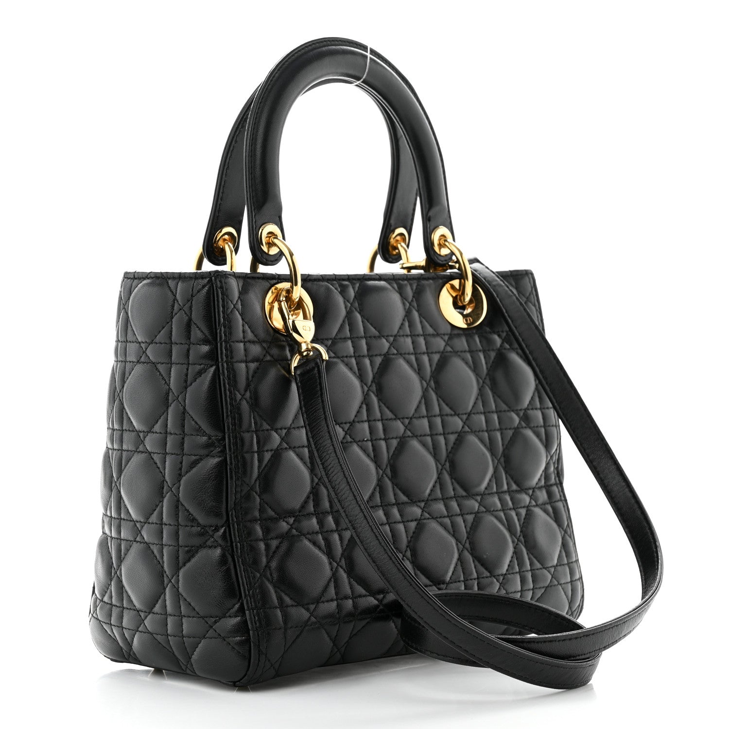 Christian Dior Lambskin Cannage Medium Lady Dior Black 3 of 10